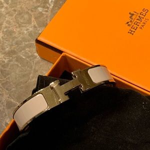 Hermes Clic H Bracelet (AUTHENTIC), Enamel and Rose Gold plating